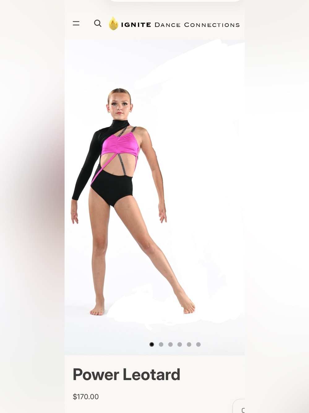 Brand new Power Leotard in Pink and Black Ignite dance